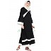 A-line casual abaya- Black with white stripe A-line casual abaya- Black with white stripe